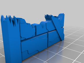 mor elementos de parede tijolo lvl 2 brinquedo & acessórios para jogos frostgrave mordheim terreno warhammer quest 3d print model - Mito3D