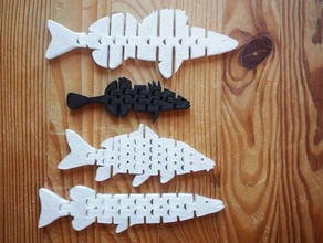 fishy decor articulated carp fishes flexible pike stickleback zander 3d print model - Mito3D