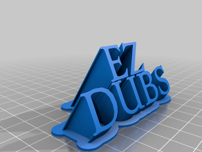 dubs font 2 skinny office customized 3d print model - Mito3D
