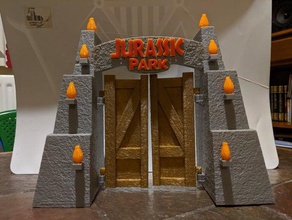 ultimate jurassic park gate textured playsets dinosaur film kids toy toys 3d print model - Mito3D
