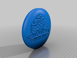 sanctuary counseling button signs & logos happiness lgbt lgbtq therapy 3d print model - Mito3D