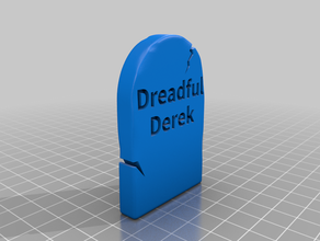derek head stone - grave halloween customized 3d print model - Mito3D