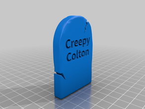 colton head stone - grave halloween customized 3d print model - Mito3D