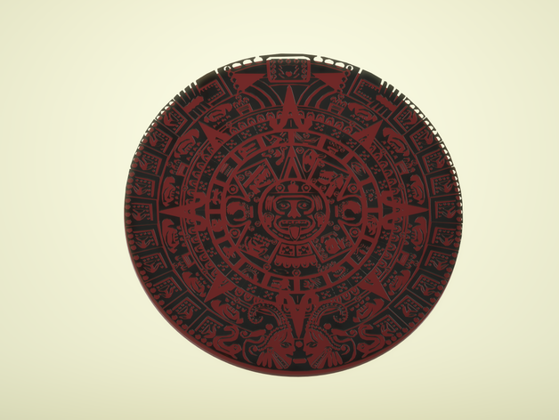 más simple aztech calendario mmu - 2 de color listo azteca aztechischer kalender aztecas 3D print model - Mito3D