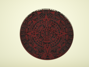 einfacher aztech Kalender mmu - 2 Farbe bereit aztec azteca aztechischer kalender Azteken Azteken-Kalender 3d print model - Mito3D