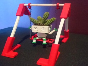 monty2 outdoor & garden decor monty plant planter potplant robot swing 3d print model - Mito3D