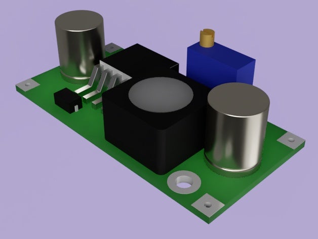 lm2596 dc-dc buck Konverter Modell - Elektronik 3dmodel buck-Konverter circuit board 3D print model - Mito3D