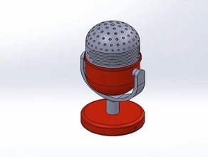 simple rétro microphone le 3d print model - Mito3D