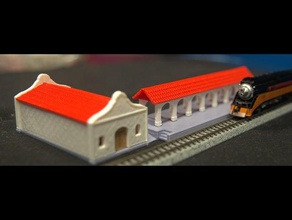 n-scale mission revival train station complete buildings & structures j3ffr3y jeff model railroad n-gauge trains 3d print model - Mito3D