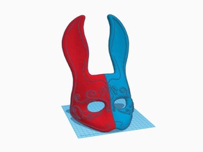 splicer bunny mask bioshock - split dual color costume 3d print model - Mito3D