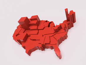 estados de los unidos electoral del poder voto votos la población aprendizaje Mapa 3d mundo gobierno mapa el presidente 3d print model - Mito3D