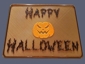happy halloween sign signs & logos gcodeprintr plate 3d print model - Mito3D