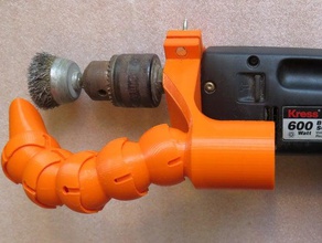 flexible dust collector, drill-eurohals hobby drill drill-Anlage Staub Staub-Sammler eurohals Vakuum-adapter Draht-Bürste 3d print model - Mito3D