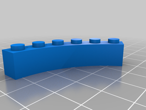 curva ladrillo de lego s6 h1 w1 juguetes construcción personalizado 3d print model - Mito3D