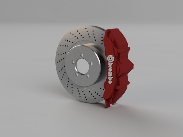 brembo brake disk caliper automotive bracket car design formula 1 race 3D print model - Mito3D