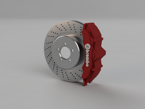 brembo brake disk caliper automotive bracket car design formula 1 race 3d print model - Mito3D