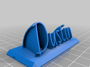 dustin name plate office customized 3d print model - Mito3D