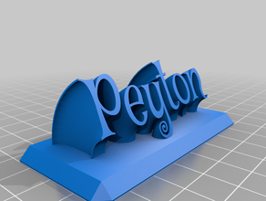 peyton name plate office customized 3d print model - Mito3D