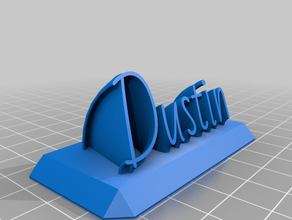 dustin name plate office customized 3d print model - Mito3D