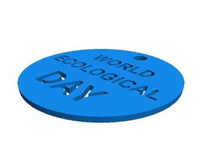 weltweit ökologische Tag Charakter featered - Medaille 3d print model - Mito3D