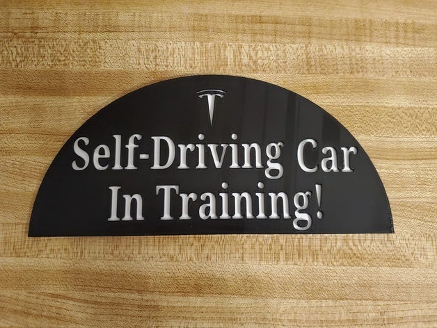 tesla auto-conduite de voiture formation signer les signes et logos signe 3D print model - Mito3D