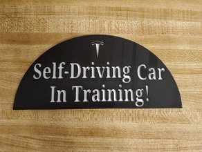 tesla self-driving car training sign signs & logos 3d print model - Mito3D