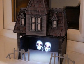 peppers ghost effect - halloween haunted house buildings & structures decoration prop mansion Haunted 3d print model - Mito3D