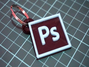 adobe cc photoshop keychain signs & logos llavero 3d print model - Mito3D