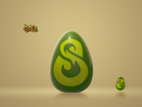 oeuf dofus meraude ei Smaragd 3d-drucken Oster-design easter egg emerald jeux-video mmorpg paques video-Spiel video-Spiele 3d print model - Mito3D