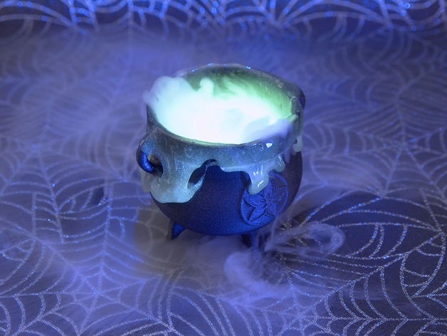 circuit playground bluefruit cauldron electronics adafruit arduino bluetooth bowl cup dry ice fog halloween led neopixel rgb smoke wireless 3D print model - Mito3D