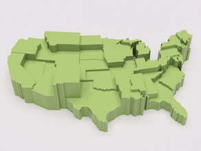federal aid billions per million people each state learning america education educational geography government grant map money united states usa 3d print model - Mito3D
