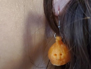 dopey pumpkin face earrings earing pumpkinearring pumpkinface 3d print model - Mito3D