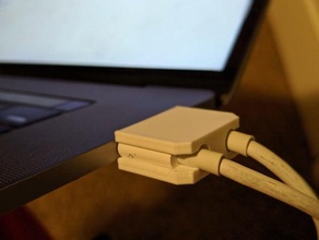 macbook pro usb-c thunderbolt guida office l'adattatore apple cavo titolare display usb c 3d print model - Mito3D