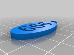 666 keychain 3d printing supreme 3d print model - Mito3D