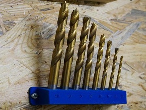 wall drill bit-Halter 3 - 10 Werkzeug-Halterungen & Boxen bit drill-bits Bohrer-bit-Halter Bohrfutter die Wandmontage Zauberstab wandhalterung Nadelhalter wooddrill 3d print model - Mito3D