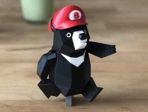 super beario hat - formosan black bear mario mashup toy & game accessories 3d print model - Mito3D