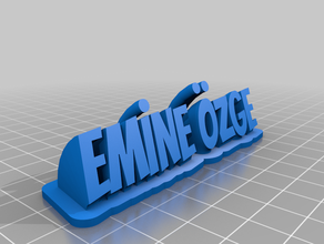 emine zge nombre de la placa oficina personalizado 3d print model - Mito3D