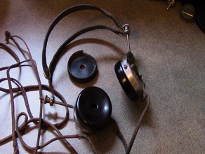 1920's radio headphones ear cup replacement via 3d printed replicas electronics 1920s headphone bakelite restoration brandes cap 3d print model - Mito3D