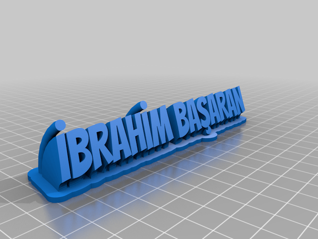 ibrahim başaran isim plakası ofis özelleştirilmiş 3D print model - Mito3D