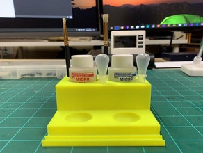 çıkartma istasyonu mikro sol ayarlayın sanat araçları şişe tutucu fırça standı model modelleme aracı 3d print model - Mito3D
