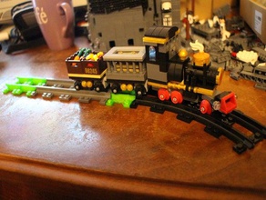 kazi narrow gauge tracks lego adapters construction toys compatible train track 3d print model - Mito3D