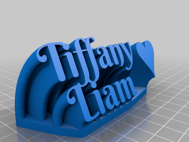mon personnalisés balayage 2-nom de la ligne plaque texte tiffany liam bureau personnalisé 3D print model - Mito3D