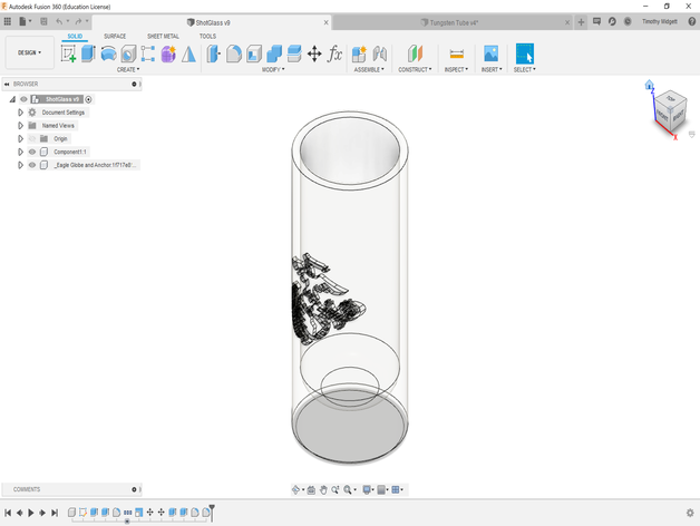 ega vidro de tiro cozinha e sala jantar corpo fuzileiros navais shotglass usmc 3D print model - Mito3D