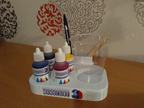 resin dye organiser monocure 3d colour palette printer accessories organizer stand 3d print model - Mito3D