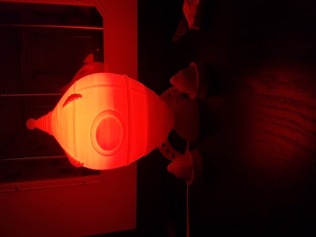 razzo lampada art da tavolo la paralume luce a led notte notturna 3D print model - Mito3D