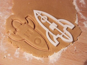 rocket cookie cutter kitchen & dining cookiecutter 3d print model - Mito3D