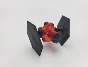 caza tie explosión la nave espacial starwars de star wars 3d print model - Mito3D