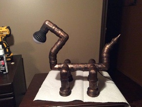 usb dog pipe lamp art 3d print model - Mito3D