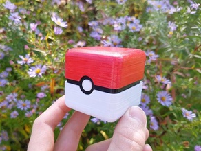 pokebox - mini pokeball caixa A impressão 3d bola a caso de cor presente jóias multi poke pokemon pokemons pequena armazenamento 3d print model - Mito3D