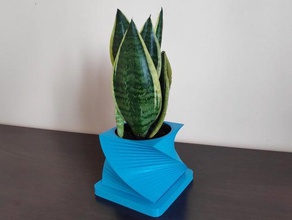 twisted Blumentopf Blume Pflanzenkübel Blumen-vase sketchup flower pot vase 3d print model - Mito3D